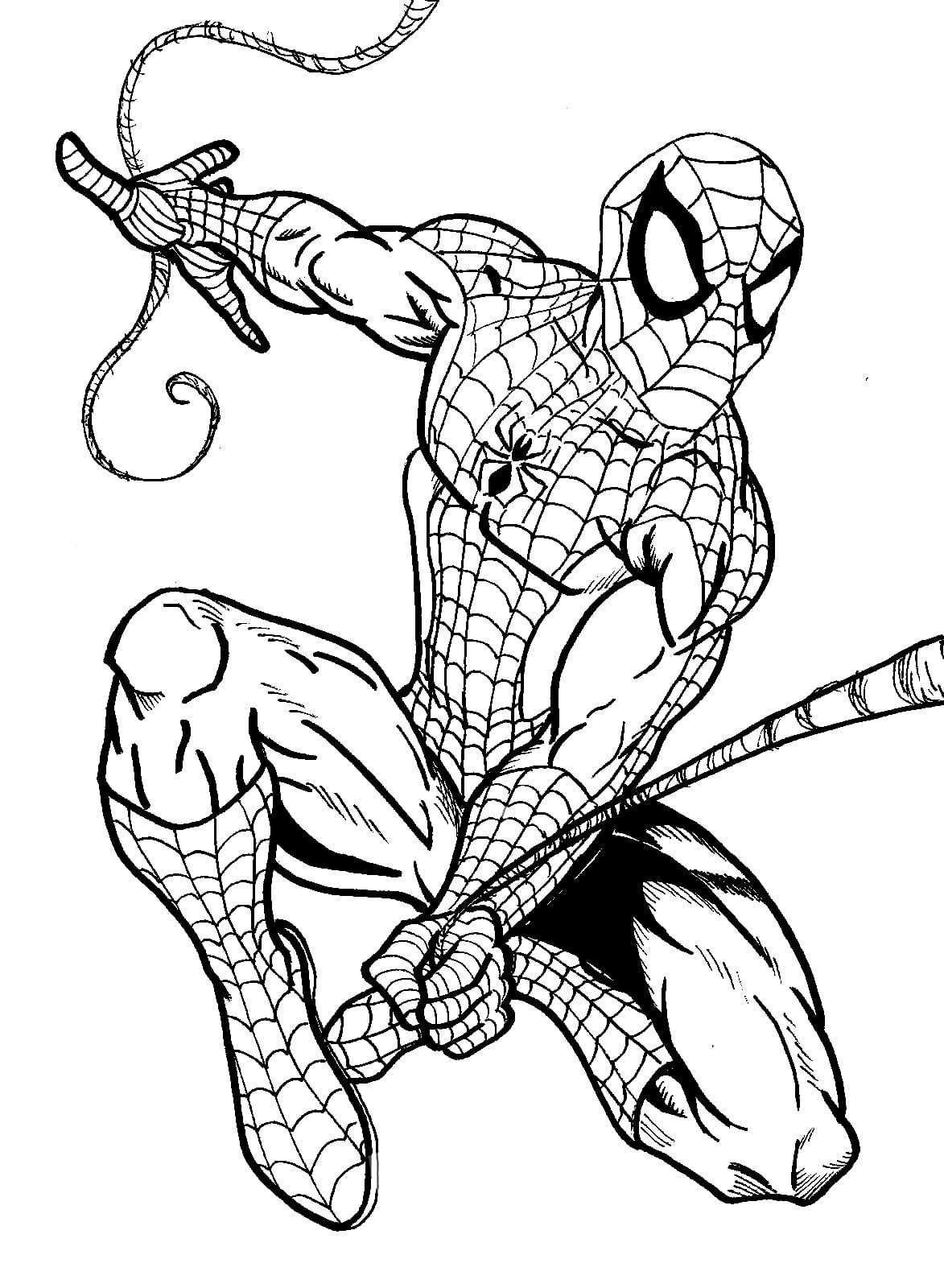 Desenho de Homem-Aranha forte para colorir