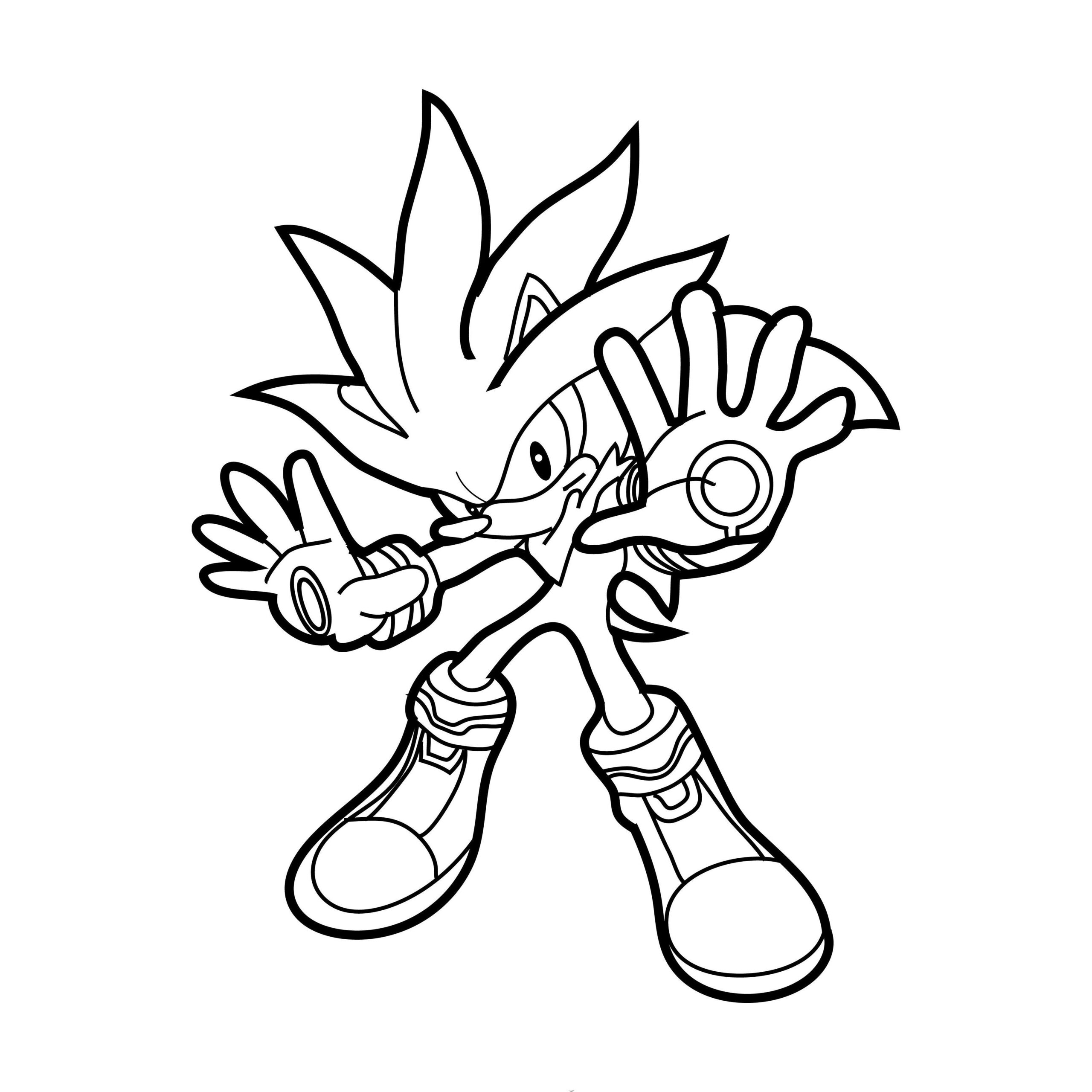 Sonic com espada para colorir