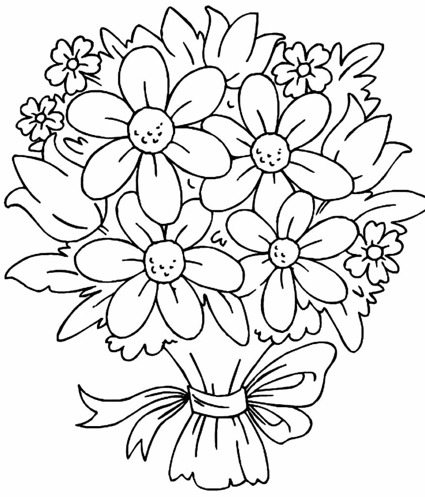 Desenhos para colorir de desenho de flores rosas para colorir  
