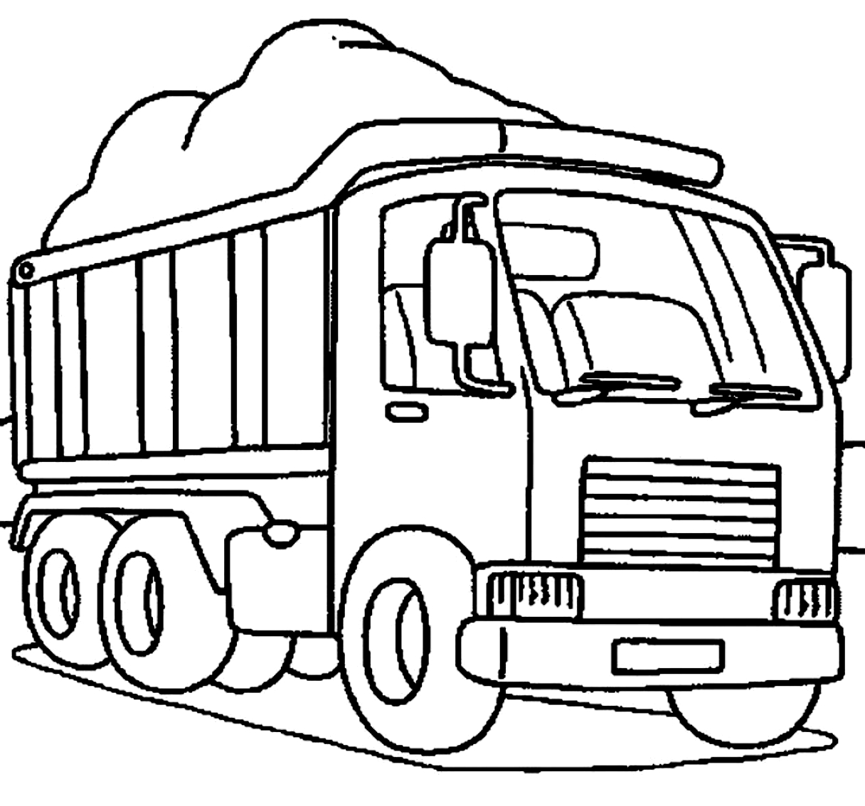 Desenhos para colorir de desenho de um caminhão de transporte para