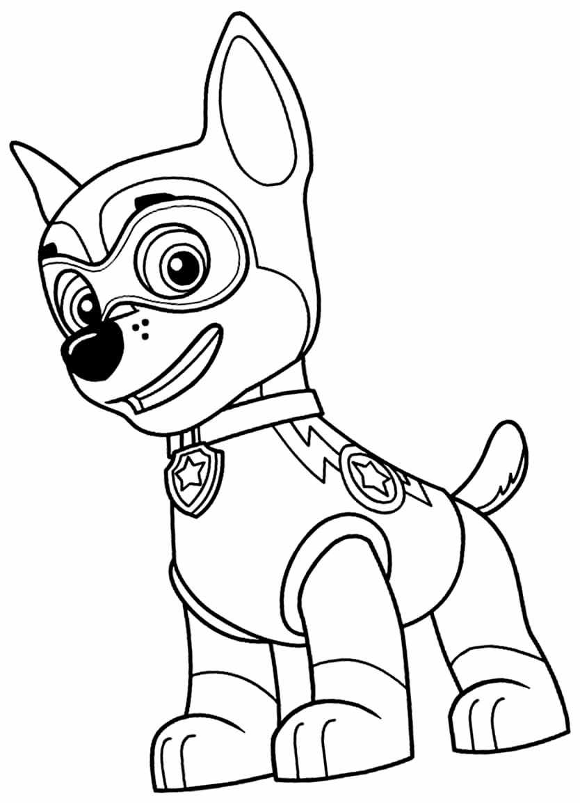 Desenho Colorir e Pintar Marshall Patrulha Canina - Desenho para Colorir