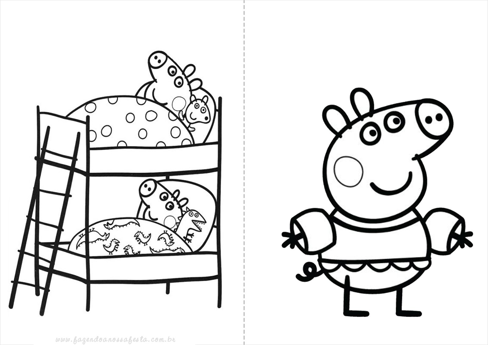 Peppa Pig 7 desenhos para Colorir