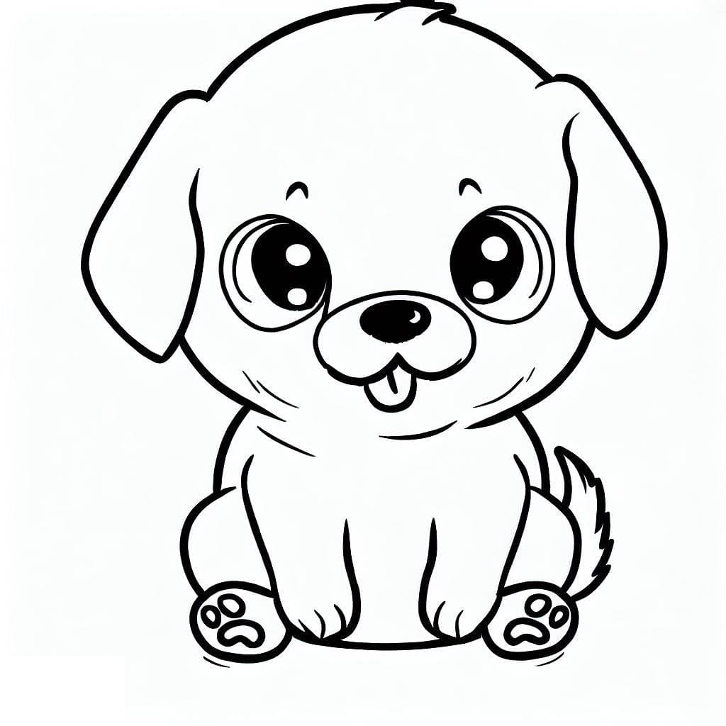 Desenho de Cachorro fofinho para colorir  Desenhos para colorir e imprimir  gratis