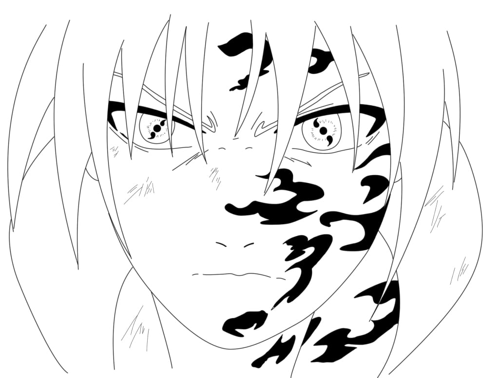 Sasuke Uchiha: Uma Página em Branco para Cores Vibrantes